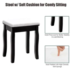 Costway Square Mirror Dressing Table Set Makeup Vanity For Bedroom, Living Room White/Black 19 Costway Square Mirror Dressing Table Set Makeup Vanity For Bedroom, Living Room White/Black -Famous Furniture Store GUEST a1d06031 0096 4177 a9ab 5208e87ff1e6