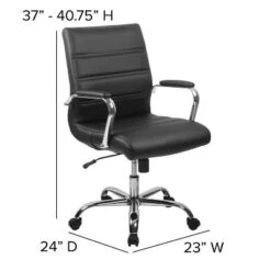 Flash Furniture 48" Wide Black Electric Height Adjustable Standing Desk With Mid-Back Black LeatherSoft And Chrome Executive Swivel Office Chair -Famous Furniture Store GUEST a285ece2 ca14 4784 9006 6ed38d1e3da8