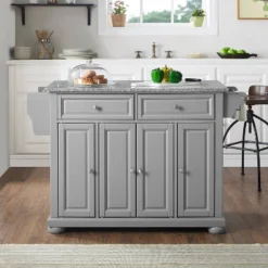 Alexandria Kitchen Island With Solid Granite Top Vintage Gray - Crosley -Famous Furniture Store GUEST a32af193 8392 4081 9228 cfb0b18ce93c