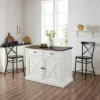 Clifton Kitchen Island With Camille Stools Distressed White/Black - Crosley -Famous Furniture Store GUEST a39510a9 a2d5 4cc3 ada1 29128ab7dae2
