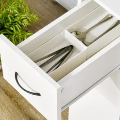 HOMCOM 3- Tier Slim Storage Cart, Rolling Narrow Kitchen Cart On Wheels For Small Place, Slide Out Side Utility Cart For Bathroom, Laundry -Famous Furniture Store GUEST a4cb7df7 1193 4045 8196 55ae4dba7c04