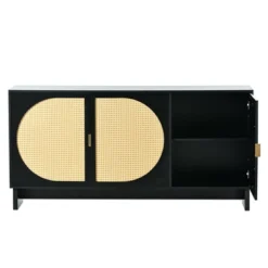 Modern Storage Cabinet With Rattan Door And Adjustable Shelves, Accent Cabinet Buffet Cabinet For Living Room-ModernLuxe -Famous Furniture Store GUEST a4d34938 d509 4b52 9d66 3bae90b6a1e3