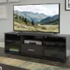 Fernbrook 1 Drawer TV Stand For TVs Up To 70" Black - CorLiving