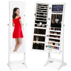 Best Choice Products 6-Tier Standing Mirror Lockable Storage Organizer Cabinet Armoire W/ LED Lights -Famous Furniture Store GUEST a53662f6 4fa4 45c3 8f56 c19a4ce03288