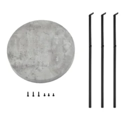 17.6" Round 3 Legged Industrial Style Side Table Cement - Danya B. -Famous Furniture Store GUEST a5472b5d 5216 44d4 9c2c 2bc468786db0