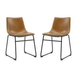 Set Of 2 Laslo Modern Upholstered Faux Leather Dining Chairs - Saracina Home -Famous Furniture Store GUEST a575f745 32e2 4880 af78 c97be1dbada8