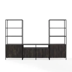 3pc Jacobsen Entertainment Set With Large Etageres Brown Ash - Crosley -Famous Furniture Store GUEST a6e5d485 c591 44d5 a0cc 46b468a731b5