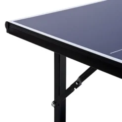 Soozier Midsize Table Tennis, Foldable Ping Pong Table With Net, Space Saving Folding Legs, Converts Into 2 Tables For Party Games, Cards, Blue -Famous Furniture Store GUEST a75fc6b9 ab96 4292 99cd 51bfbb43f93f