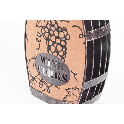 Vintiquewise Vintage Decorative Metal Barrel Shaped Tabletop Countertop Wine Cork Holder 5 Vintiquewise Vintage Decorative Metal Barrel Shaped Tabletop Countertop Wine Cork Holder - Image 3