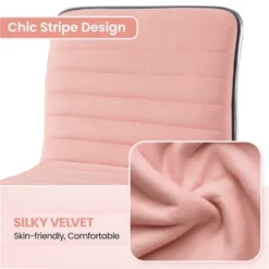 Yaheetech Velvet Low Back Armless Desk Chair Office Chair With Wheels -Famous Furniture Store GUEST a7de2d63 953b 4e55 8426 f5d3911ab21d