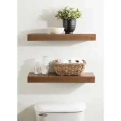 2pc 24" Havlock Wood Shelf Set - Kate & Laurel All Things Decor -Famous Furniture Store GUEST a7ec3f16 4e75 4bb9 869c d70e60c68dfd