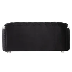 71" Pyroden Loveseat Black Velvet/Chrome Finish - Acme Furniture -Famous Furniture Store GUEST a80f2b45 a372 4cd5 8a53 3790a1a741e9