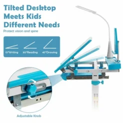 Costway Height Adjustable Kids Study Table And Chair Set W/Bookstand & Light Pink/Light Blue -Famous Furniture Store GUEST a9107810 acc0 4dfb a909 e7aa739a483e