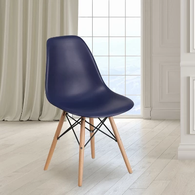 Emma And Oliver Plastic Accent Dining Chair With Wooden Legs 3 Emma And Oliver Plastic Accent Dining Chair With Wooden Legs