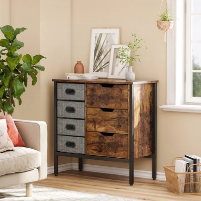 Bestier Buffet Hallway And Living Room Storage Cabinet With 7 Drawers For Home Office And Bedroom For Decluttering And Organization, Rustic Brown 4 Bestier Buffet Hallway And Living Room Storage Cabinet With 7 Drawers For Home Office And Bedroom For Decluttering And Organization, Rustic Brown - Image 2