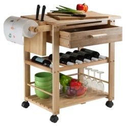 Finland Kitchen Cart Wood/Natural - Winsome -Famous Furniture Store GUEST aa66f738 8005 4936 99cd 51e0c8b541bd