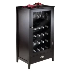 20 Bottles Shelf Modular Bordeaux Wine Cabinet Wood/Black Espresso - Winsome -Famous Furniture Store GUEST ab38255f 14c3 4fd6 8565 d87fc59f6b6c