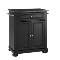 Alexandria Black Granite Top Portable Kitchen Island/Cart - Crosley -Famous Furniture Store GUEST ac58d7d6 a611 4aa0 a319 8d1b0c39aee5