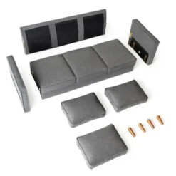 Hana Modern Linen Fabric Sofa/Couch With Armrest Pockets - Mellow -Famous Furniture Store GUEST af305c9e ab31 4890 866e 43c8fc7ab6d4