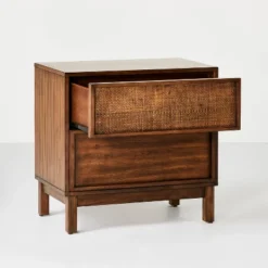 Wood & Cane Transitional Nightstand - Hearth & Hand™ With Magnolia -Famous Furniture Store GUEST af59a1ab 4868 4ff5 ab07 150c54a02150