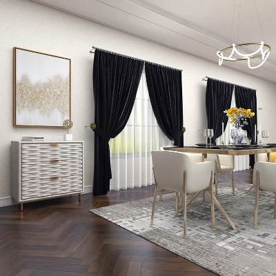 Contemporary Carved Woven Pattern 3 Drawer Wood Cabinet White - Olivia & May 17 Contemporary Carved Woven Pattern 3 Drawer Wood Cabinet White - Olivia & May - Image 15