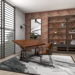 Industrial Teak Wood Console Table Brown - Olivia & May -Famous Furniture Store GUEST afe5664b 84bc 4aa3 a713 e630d1a64ad5