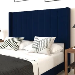 Merrick Lane Modern Upholstered Platform Bed Frame With Padded, Tufted Wingback Headboard And Wood Support Slats, No Box Spring Required -Famous Furniture Store GUEST afff2ca2 1c3e 480f b1a6 1788d389a5a1