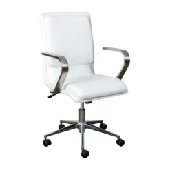 Emma And Oliver Modern Upholstered Mid-Back Home Office Chair With Arms And 5 Star Base 30 Emma And Oliver Modern Upholstered Mid-Back Home Office Chair With Arms And 5 Star Base -Famous Furniture Store GUEST b069179c 95cb 4d22 9a5d 22c0ec693a78