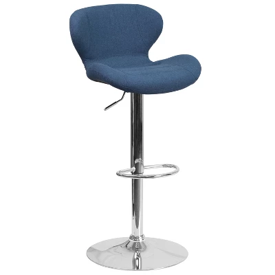 Merrick Lane Adjustable Height Barstool Contemporary Bar Height Stool With Curved Back And Metal Base With Footrest 17 Merrick Lane Adjustable Height Barstool Contemporary Bar Height Stool With Curved Back And Metal Base With Footrest - Image 15
