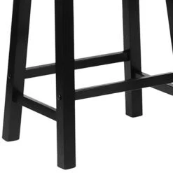 PJ Wood Classic Saddle-Seat 24" Tall Kitchen Counter Stools For Homes, Dining Spaces, And Bars W/Backless Seats, 4 Square Legs, Black (Set Of 10) -Famous Furniture Store GUEST b1c013a7 c737 4cc2 8660 462cd3155cea