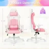 Costway Gaming Chair Racing Style Adjustable Swivel Computer Office Chair Pink -Famous Furniture Store GUEST b2a9831b 2e22 42ad b8cf 7e5d896c9a45