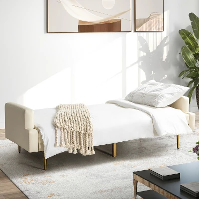 Lanna 76"Wide Vegan Leather Modern Style Convertible Futon Sofa Bed For Living Room Guest Bedroom | ARTFUL LIVING DESIGN 3 Lanna 76"Wide Vegan Leather Modern Style Convertible Futon Sofa Bed For Living Room Guest Bedroom | ARTFUL LIVING DESIGN