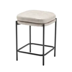Modern Square Counter Height Barstool Faux Leather - WOVENBYRD -Famous Furniture Store GUEST b2e7e09a 25e1 4240 960b 160b85cf5dda