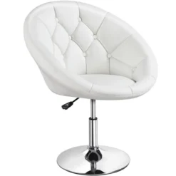Yaheetech Height Adjustable Swivel Upholstered Round Accent Chair Barrel Chair -Famous Furniture Store GUEST b3323abb a7d7 40c2 b3ec fde6607f8489
