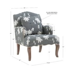Floral Upholstered Armchair - Gray - Linon 17 Floral Upholstered Armchair - Gray - Linon -Famous Furniture Store GUEST b356e147 085c 449f a3ab 8810778a0899