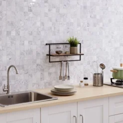 17" X 7.9" Floating Industrial Wood Wall Shelf With Metal Towel Bar Black - Danya B. -Famous Furniture Store GUEST b3e8a88f d4fd 4494 b570 bf879b9f37dd