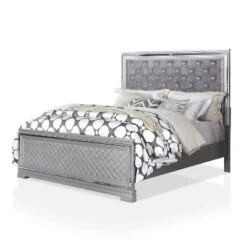 3pc Tenaya Bed With 2 Nightstands Set Silver/Gray - HOMES: Inside + Out 25 3pc Tenaya Bed With 2 Nightstands Set Silver/Gray - HOMES: Inside + Out -Famous Furniture Store GUEST b3ee0396 afc9 4552 9955 03882881a232