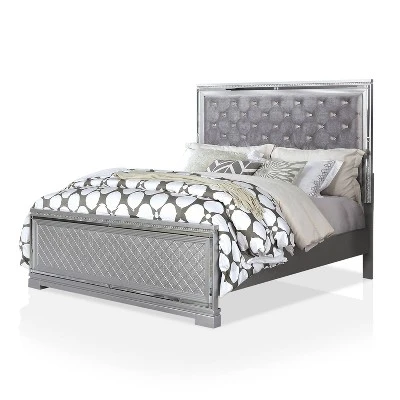 3pc Tenaya Bed With 2 Nightstands Set Silver/Gray - HOMES: Inside + Out 9 3pc Tenaya Bed With 2 Nightstands Set Silver/Gray - HOMES: Inside + Out - Image 7
