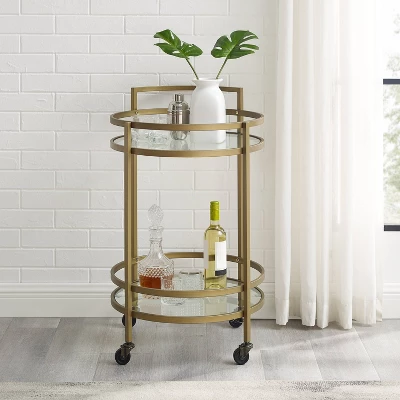 Bailey Round Bar Cart Gold - Crosley 4 Bailey Round Bar Cart Gold - Crosley - Image 2