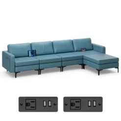 Costway Modular L-shaped Sectional Sofa W/ Reversible Chaise & 4 USB Ports 21 Costway Modular L-shaped Sectional Sofa W/ Reversible Chaise & 4 USB Ports -Famous Furniture Store GUEST b5a6d18b 0098 40d6 a825 dd24d77b0980
