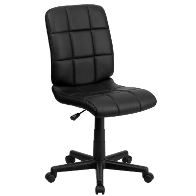 Emma And Oliver Mid-Back Quilted Vinyl Swivel Task Office Chair 13 Emma And Oliver Mid-Back Quilted Vinyl Swivel Task Office Chair - Image 11