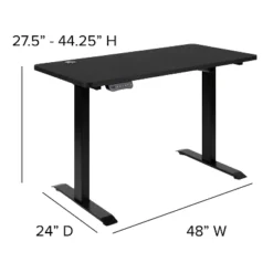 Flash Furniture 48" Wide Black Electric Height Adjustable Standing Desk With Mid-Back Black LeatherSoft And Chrome Executive Swivel Office Chair -Famous Furniture Store GUEST b6911f13 c292 4abf be01 b0f9f09d0a89