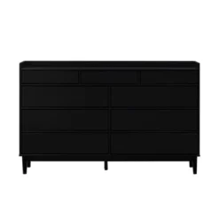 Mid-Century Modern Solid Wood 9 Drawer Horizontal Dresser - Saracina Home -Famous Furniture Store GUEST b8326513 d1f9 4b66 aa98 cbcef4c3e0c3