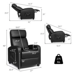 Costway Electric Modern Massage Recliner Sofa Chair Lounge With Remote Control