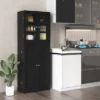 Costway Tall Storage Cabinet Kitchen Pantry Cupboard With Tempered Glass Doors & Shelves Black/White -Famous Furniture Store GUEST b967f068 31ce 485f 859b 66a06c0032eb