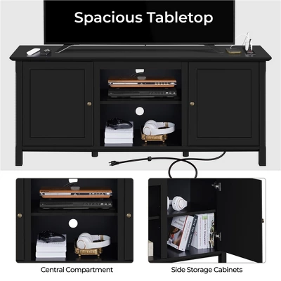 Yaheetech 24.6in Height Mid-century TV Stand TV Console Table Black 7 Yaheetech 24.6in Height Mid-century TV Stand TV Console Table Black - Image 5