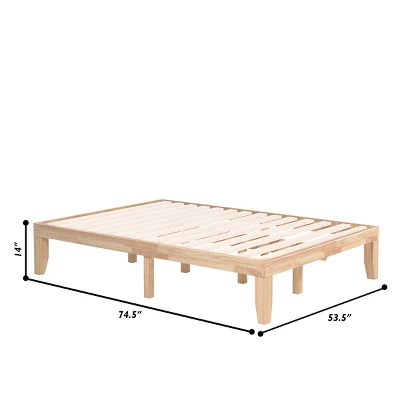 Costway Full Size 14'' Wooden Bed Frame Mattress Platform Wood Slats Support EspressoNatural 3 Costway Full Size 14'' Wooden Bed Frame Mattress Platform Wood Slats Support EspressoNatural