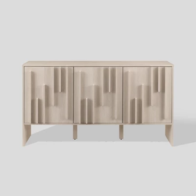 Modern Staggered Vertical Accent 3 Door Sideboard - Saracina Home 4 Modern Staggered Vertical Accent 3 Door Sideboard - Saracina Home - Image 2