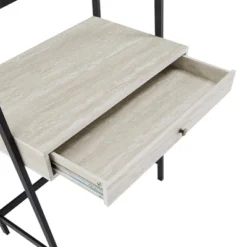 3pc Neveah Marble Ladder Desk And Bookcase Set Matte Black - Inspire Q 24 3pc Neveah Marble Ladder Desk And Bookcase Set Matte Black - Inspire Q -Famous Furniture Store GUEST bb5699e0 bfef 4673 a929 83152d6140d2