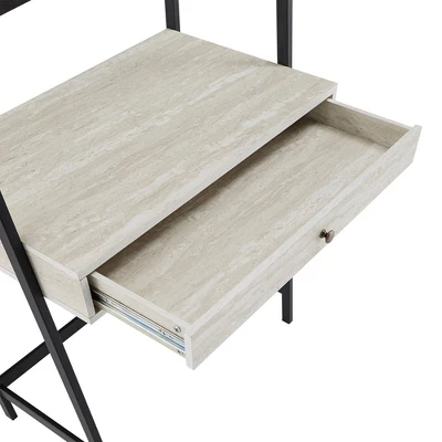 3pc Neveah Marble Ladder Desk And Bookcase Set Matte Black - Inspire Q 11 3pc Neveah Marble Ladder Desk And Bookcase Set Matte Black - Inspire Q - Image 9